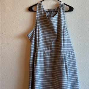 Grey and White Stripped Dress